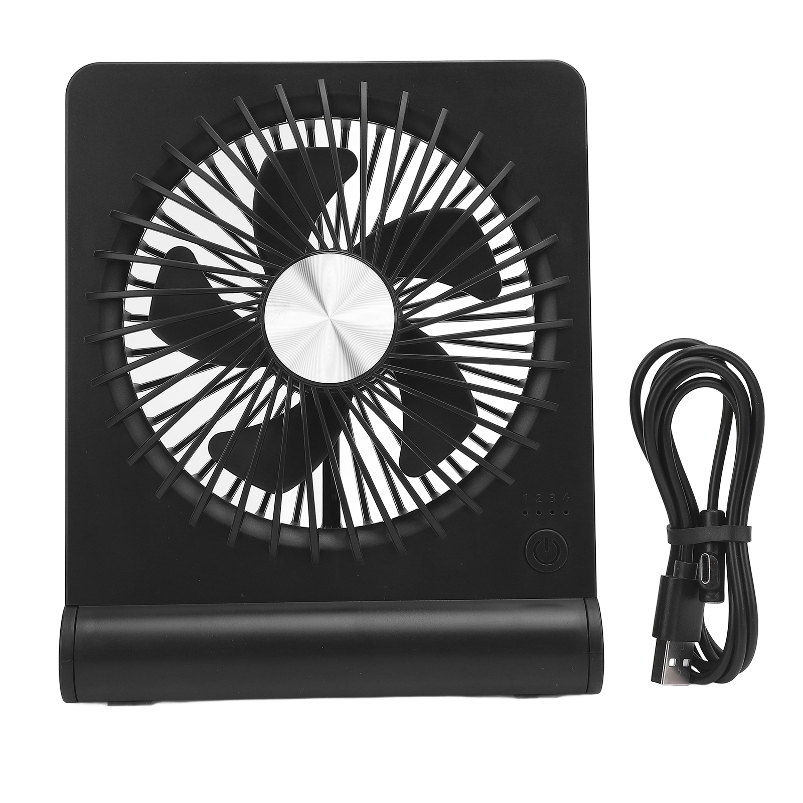 Tragbarer Tischventilator Mit Usb-aufladung, Leise, Kompakt, Batteriebetrieben, 3 Einstellbare Geschwindigkeiten, Für Zuhause Oder Büro (schwarz).