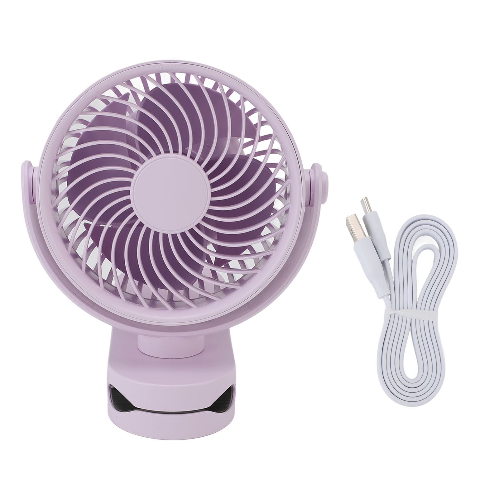 Wiederaufladbarer Usb-clip-ventilator, Leise, 360° Drehbar, Kompakte Größe Mit Clip Für Den Täglichen Gebrauch, Strand, Camping, Lila