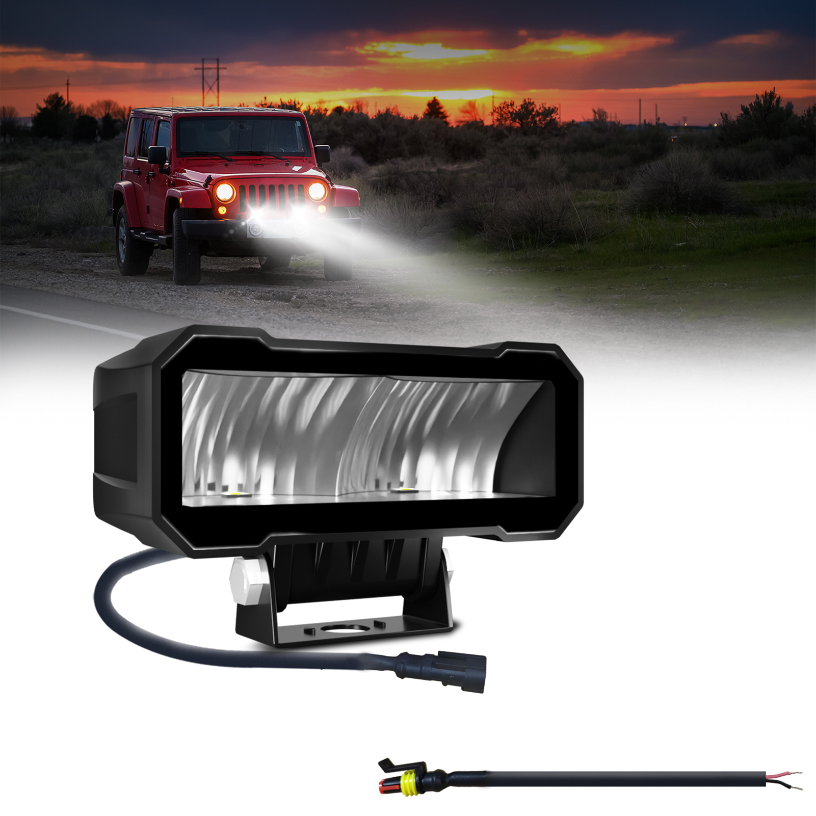 5-zoll-led-arbeitsleuchte (6000 K) Für Auto, Motorrad, Suv, Quad, Boot, Ip68 Wasserdicht