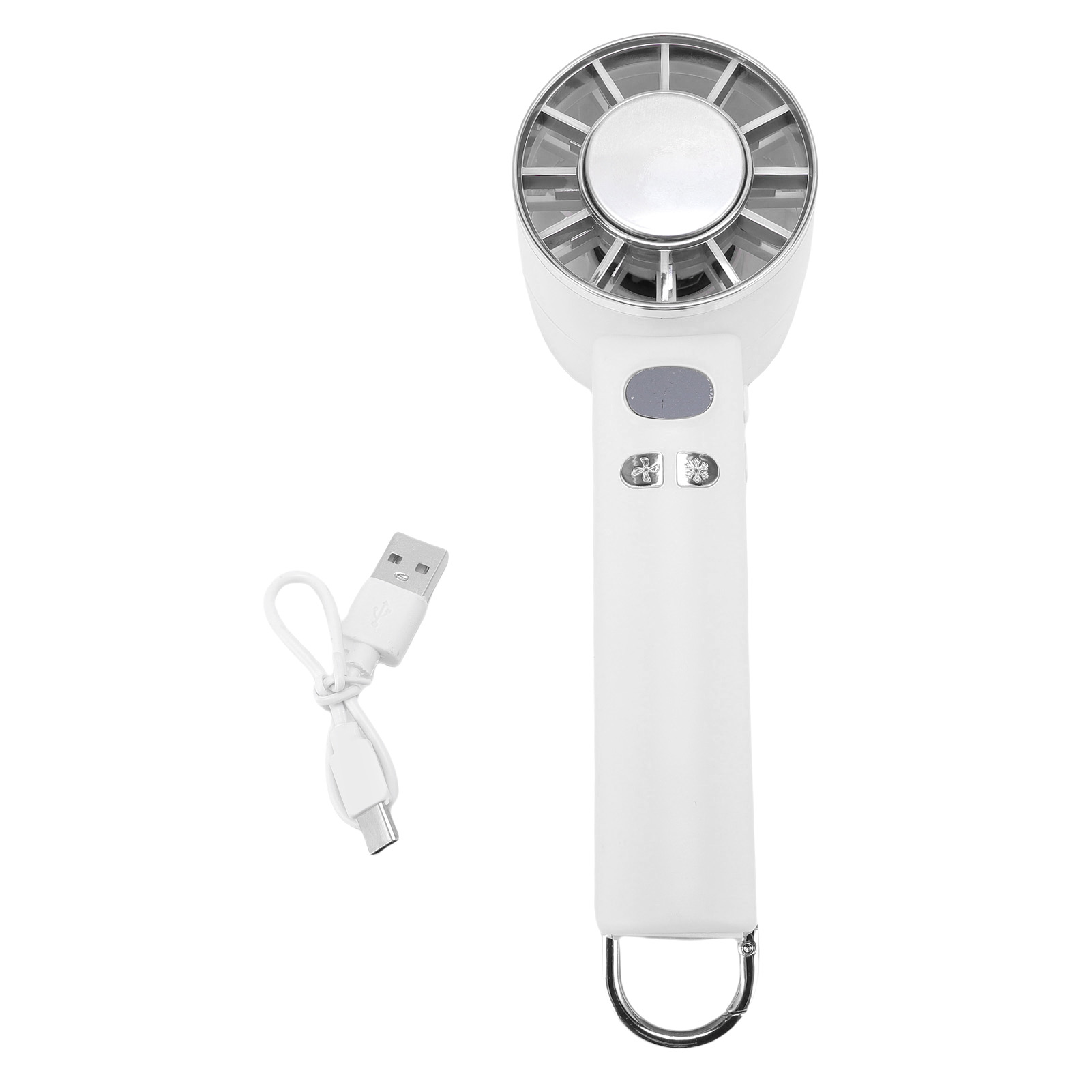 Tragbarer Handventilator, Leise, Mehrstufiger Ventilator Mit Eiskühlungstechnologie, Weiß.