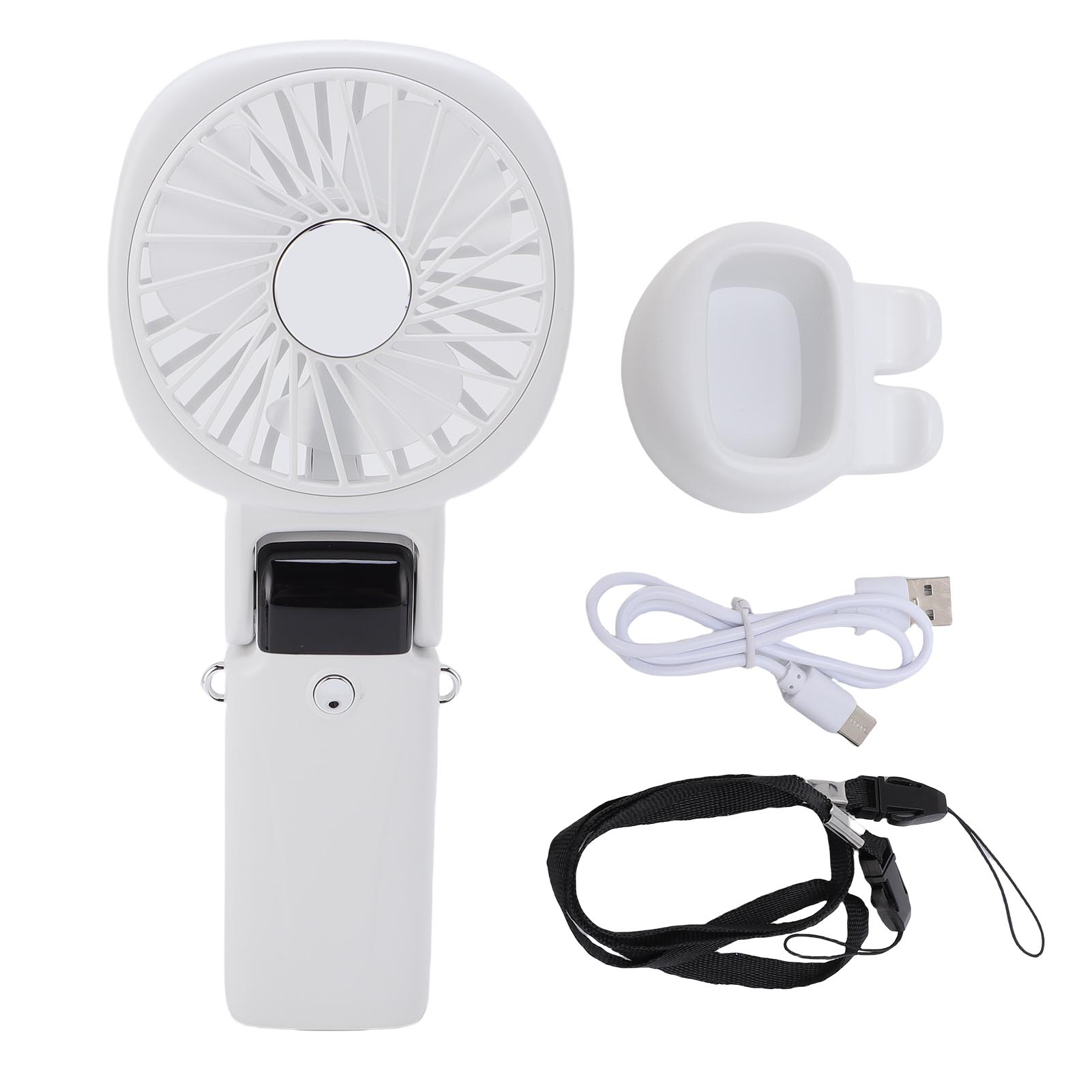 Tragbarer Ventilator Mit Externem Akku, Leise, Zum Aufhängen, Usb-anschluss, Ideal Für Reisen Und Den Einsatz Im Freien (weiß).