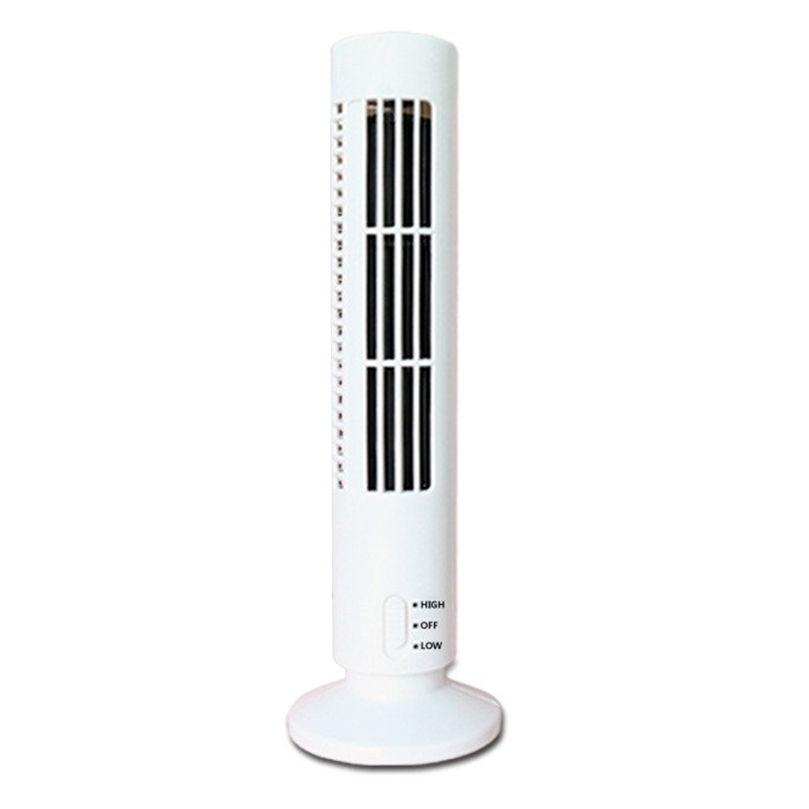 Leistungsstarker, Oszillierender, Klingenloser Usb-turmventilator Mit 2 Geschwindigkeitsstufen, Ideal Für Büro Oder Zuhause (weiß).