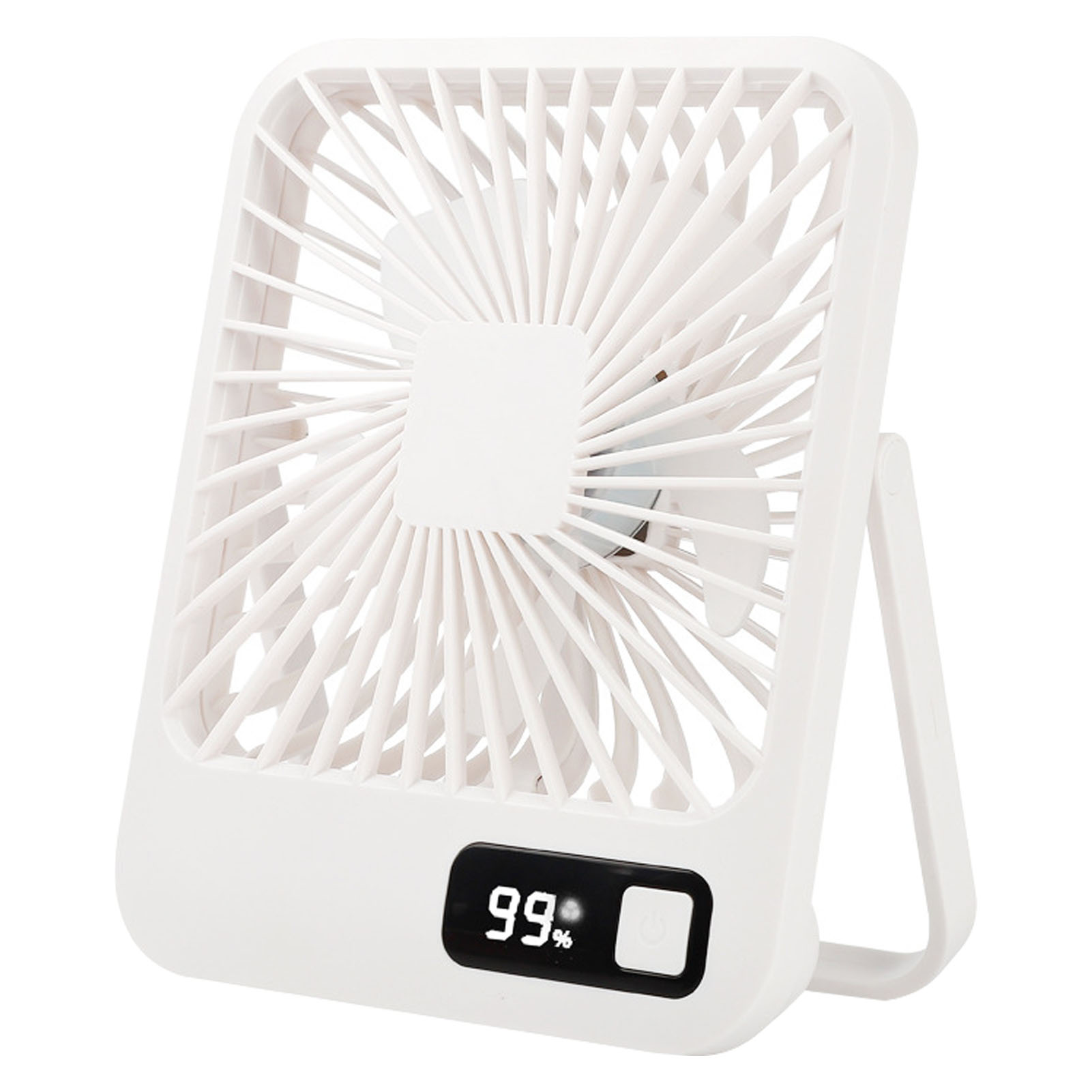 Usb-tischventilator, 5 Geschwindigkeitsstufen, Stabiler Standfuß, Extrem Leise, Usb-ladefunktion, Kleine Größe, Weiß, Ideal Für Zuhause, Büro Oder Schule.