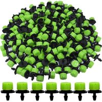 200 Stück 1/4"-bewässerungstropfer, Grüne, Verstellbare Tropfbewässerungstropfer Für Pflanzen, Garten, Gewächshaus, Gemüsebeet, Rasen