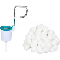 Poolskimmer-starterset Mit 500 G Filterbällen. Hängeskimmer Für Filtersysteme. Geeignet Für Filtersysteme Ab 2.006 L/h.