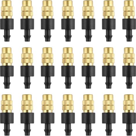 30 Stück Messing-sprühdüsen, Verstellbare Kupfer-tropfbewässerungs-zerstäuberdüse 4/7 Mm, Mikro-sprinkler-gartenkühlungsgerät Für Rasen, Gemüse, Gewächshaus