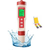 Tragbarer Chlorinator Für Schwimmbäder, Digitales 5-in-1-wasserqualitätsmessgerät (ph/cl₂/orp/h₂/thermometer) Mit Hintergrundbeleuchtetem Display, Ideal Für Whirlpools, Aquarien Und Systeme