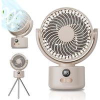 Tragbarer Tischventilator Mit Verstellbarem Stativ, 3600 Mah Akku, Usb-c-aufladung, 3 Geschwindigkeitsstufen + Oszillationsfunktion, Leiser Betrieb Für Zuhause/büro/reisen - Kompaktes Design (22 Cm Ge