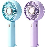Ventilateur Portable, Mini Ventilateur De Bureau Portable À Main Rechargeable Usb Mini Ventilateurs 3 Vitesses Ventilateurs De Poche Pour Bureau, Voyage, Plage, Camping(bleu, Violet)