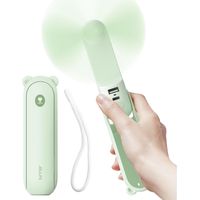 Tragbarer Ventilator Mit Externem 2000-mah-akku, Bis Zu 46 Stunden Akkulaufzeit, Tragbarer Taschenventilator Mit Batterien Oder Faltbarer, Usb-betriebener Persönlicher Ventilator, Grün