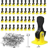 100-teiliges Set Selbstnivellierender Fliesenkreuze Für Fliesen, 2 Mm Selbstnivellierende Fliesenkreuze, Fliesennivellierungssystem, Mit 100 Stahlnadeln, Für Bauarbeiten, Wände