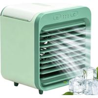 Tragbare Klimaanlage, Mini-ventilator-klimaanlage Mit 3 Geschwindigkeitsstufen Und Befeuchtungsfunktion, 200-ml-wassertank, Wiederaufladbarer Kühlventilator Für Schreibtisch Und Auto, C Green