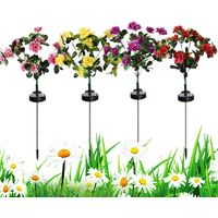 Solar-blumenleuchten Für Den Außenbereich, 4 Led-solar-gartenleuchten – Für Garten, Terrasse, Rasen, Gehweg Und Friedhofsdekoration