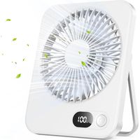 Tragbarer Tischventilator – 3000 Mah Usb-akku, 5 Geschwindigkeitsstufen, Bis Zu 8 Stunden Laufzeit, 180° Verstellbarer Winkel, Geräuscharm, Led-anzeige, Wiederaufladbarer, Kabelloser Ventilator Für Zu