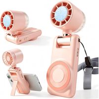 Tragbarer Turboventilator Mit Magnetischer Handyhalterung Und Kühlplatte – 3600 Mah, 100 Geschwindigkeitsstufen, Kleiner Wiederaufladbarer Persönlicher Ventilator, Eiskühler