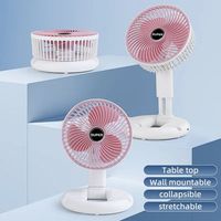 Faltbarer, Wiederaufladbarer Usb-c-tischventilator Mit Handyhalterung, Rosa