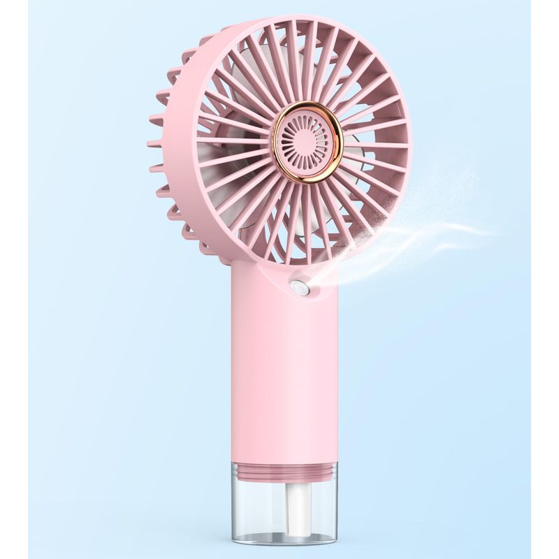 Tragbarer Sprühventilator, Mini-lautloser Handventilator Für Den Schreibtisch, 3-stufiger, Usb-wiederaufladbarer Taschenventilator Für Zuhause, Büro Und Reisen (pink)