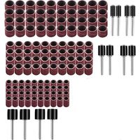 132-teiliges Schleifhülsen-set, Schleiftrommel Mit Kostenlosem Koffer, Inklusive 120 Schleifbändern (körnung 80/120) Und 12 Trommeldornen Für Dremel-rotationswerkzeuge
