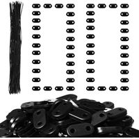Pvc-sichtschutzzaun-befestigungsset, Wetterfest, 100 Pvc-befestigungsclips Mit 100 Flachen Kabelbindern Für Den Garten (schwarz)