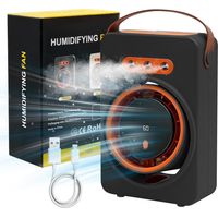 Tragbarer, Leiser Klimaventilator Mit Nebelfunktion, 5 Geschwindigkeitsstufen Und Timer, Usb-wiederaufladbarer Tischventilator Für Zuhause, Auto Und Camping