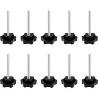 30 Stück M6 X 60 Mm Sternkopfschrauben, Gerändelte Gewindeknöpfe, Schwarz, Verzinkte Flügelschrauben, Für Mechanische Drehmaschinen