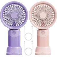 Tragbarer Ventilator, Mini-handventilator Mit Usb-aufladung Und 3 Geschwindigkeitsstufen, Taschenventilator Für Büro, Reisen, Strand, Camping (pink, Lila)