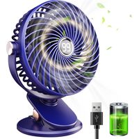 Mini-tischventilator Mit Leisem Usb-anschluss, Lcd-display, 6000 Mah Akku, 5 Geschwindigkeitsstufen, 720°-drehung, Clip-ventilator Für Zuhause, Büro Und Camping