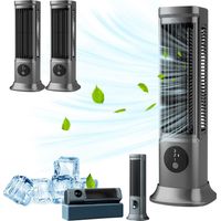 Cooling Ace 3.0, Luftkühler, Tragbare Klimaanlage, 3 Geschwindigkeitsstufen, Leiser Betrieb, Kühle Luft, Verlängerter Luftkanal, Grau, Für Den Persönlichen Gebrauch, Tischmontage