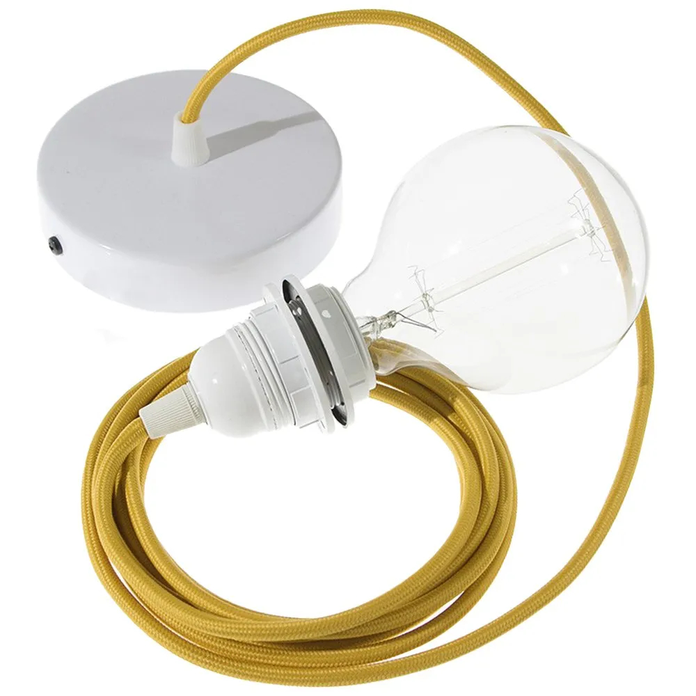Hängelampe Creative Cables Rm25 Textilkabel Kupfer
