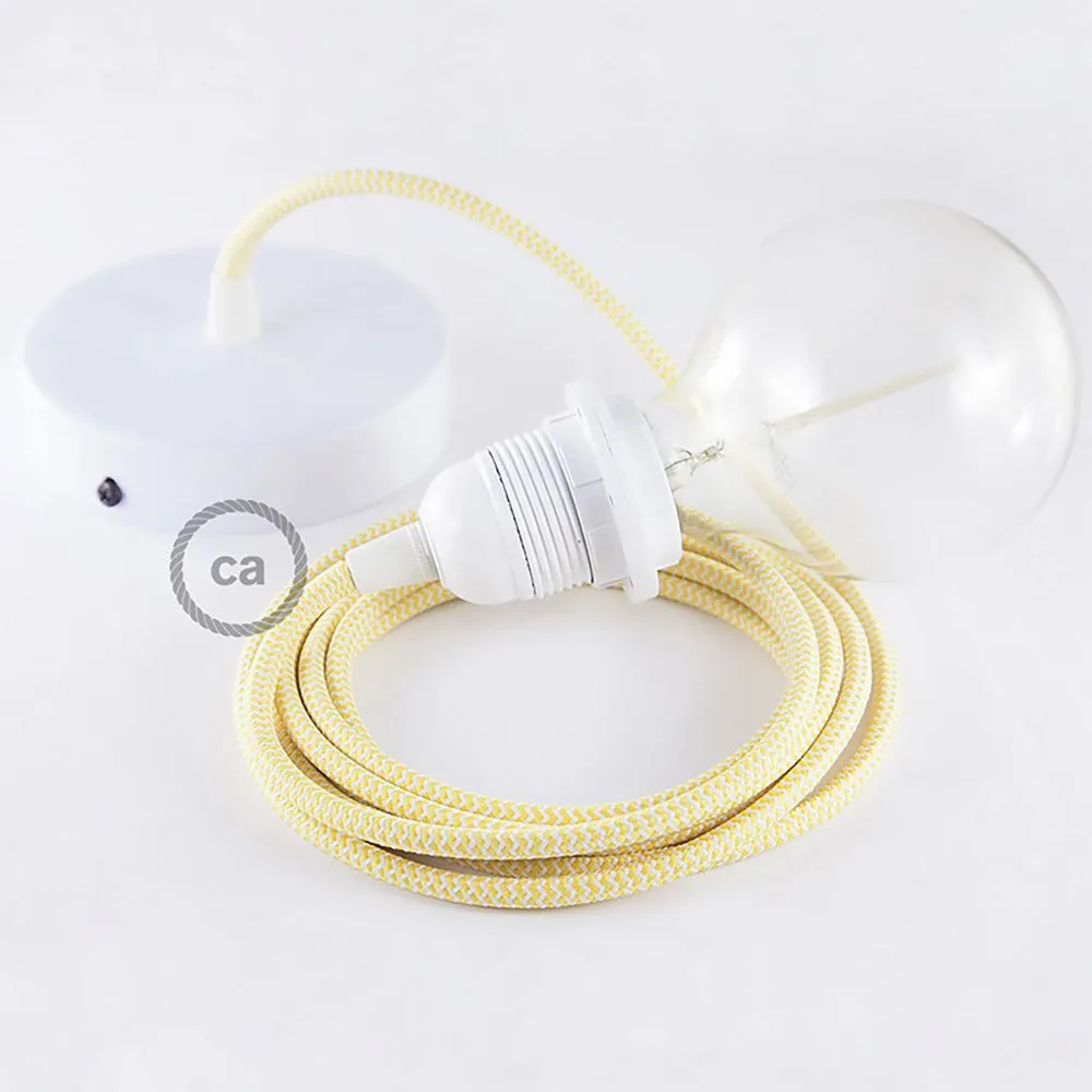Hängelampe Creative Cables Rz10 Zigzag 53w Gelb 20cm