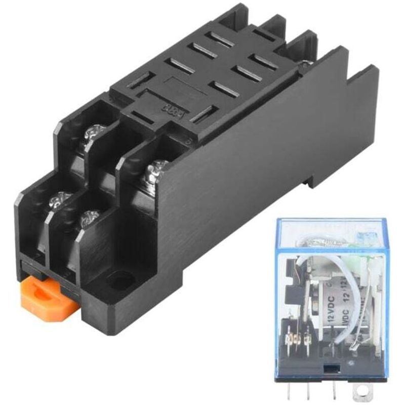 Relais De Puissance 12v Dc Dpdt 10a Avec Base Ptf08a Compatible Ly2nj Hh62p-l Jqx-13f