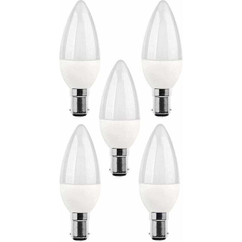 Lot De 5 Ampoules Led B15 Baïonnette 5w 270lm Lumière Chaude 3000k 220v Équivalent Incandescente Pour Applique Et Plafonnier