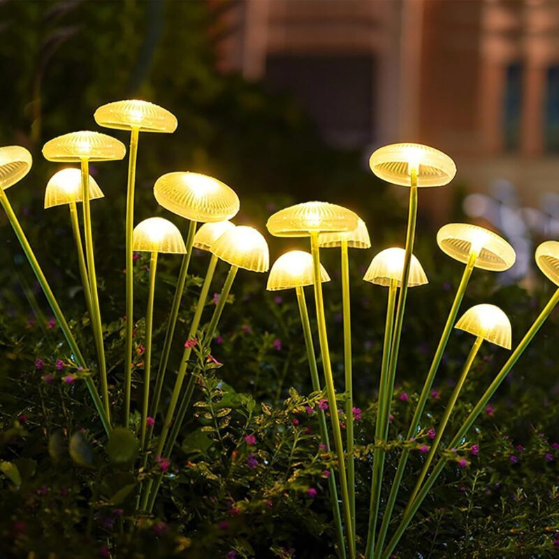 Lot De 2 Lampes Solaires Led Méduse, Décoration Jardin Étanche, Luciules Solaire Balançante Pour Terrasse Et Extérieur