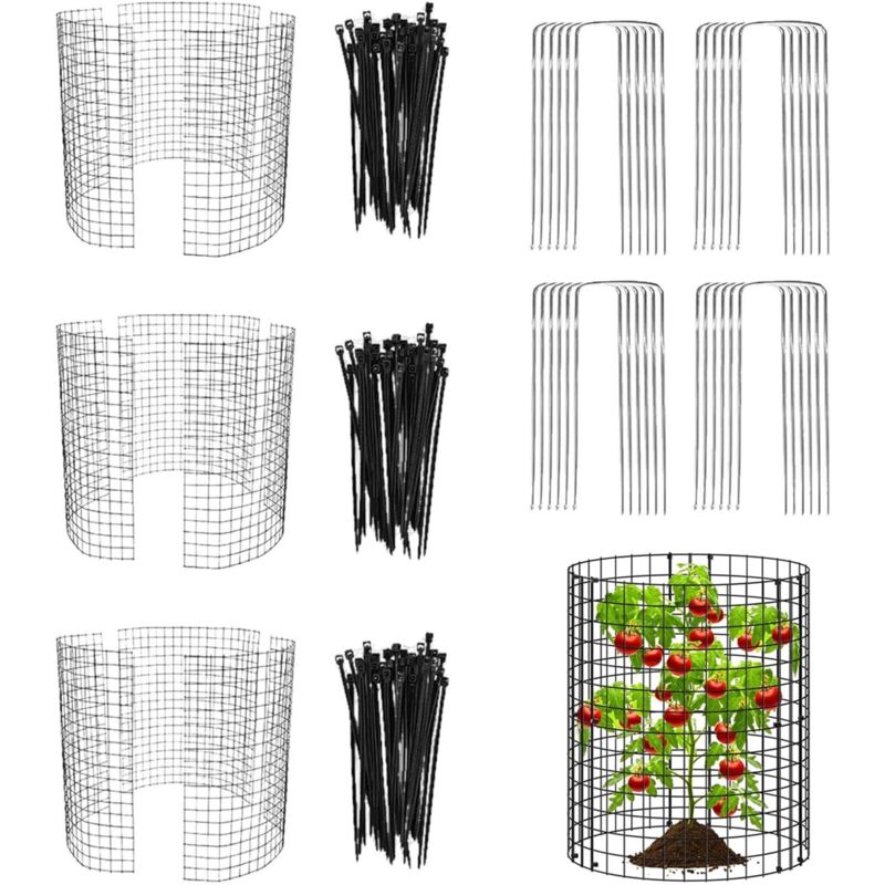 Lot De 3 Cloches De Protection Pour Plantes En Maille Métallique Antirouille 34,7 Cm Anti Animaux Jardin Intérieur Extérieur