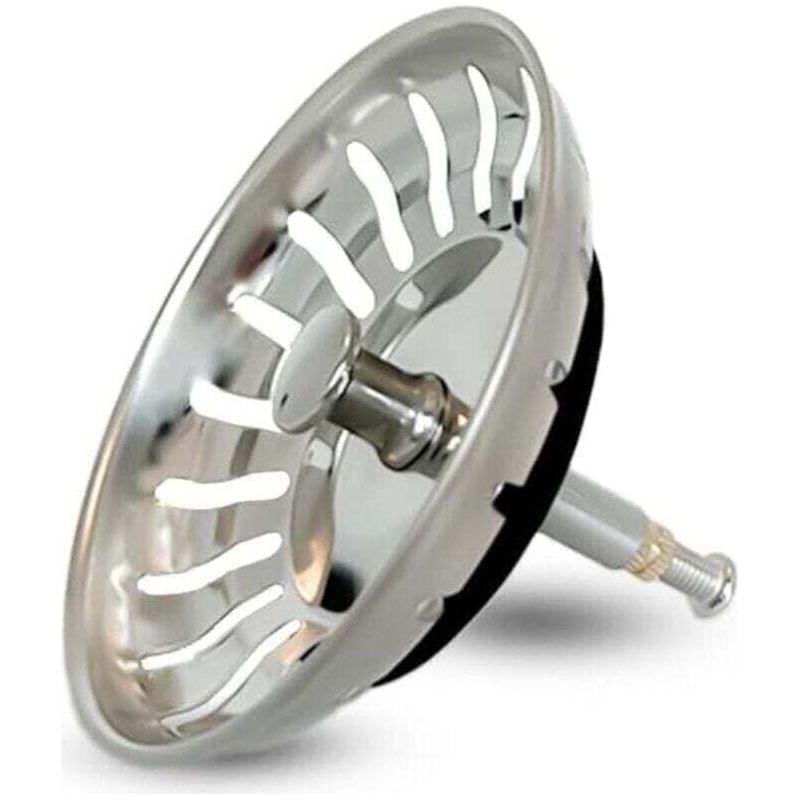 Bonde D'Évier Cuisine Acier Inoxydable 82mm, Panier Filtre Anti-bouchage Avec Goupille Réglable, Pop-up Lavable Lave-vaisselle