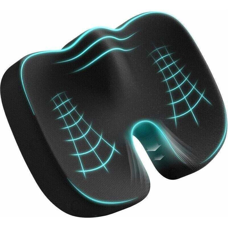 Coussin Coccyx Ergonomique En Mousse À Mémoire, Confort Orthopédique Pour Bureau, Voiture Et Fauteuil Roulant