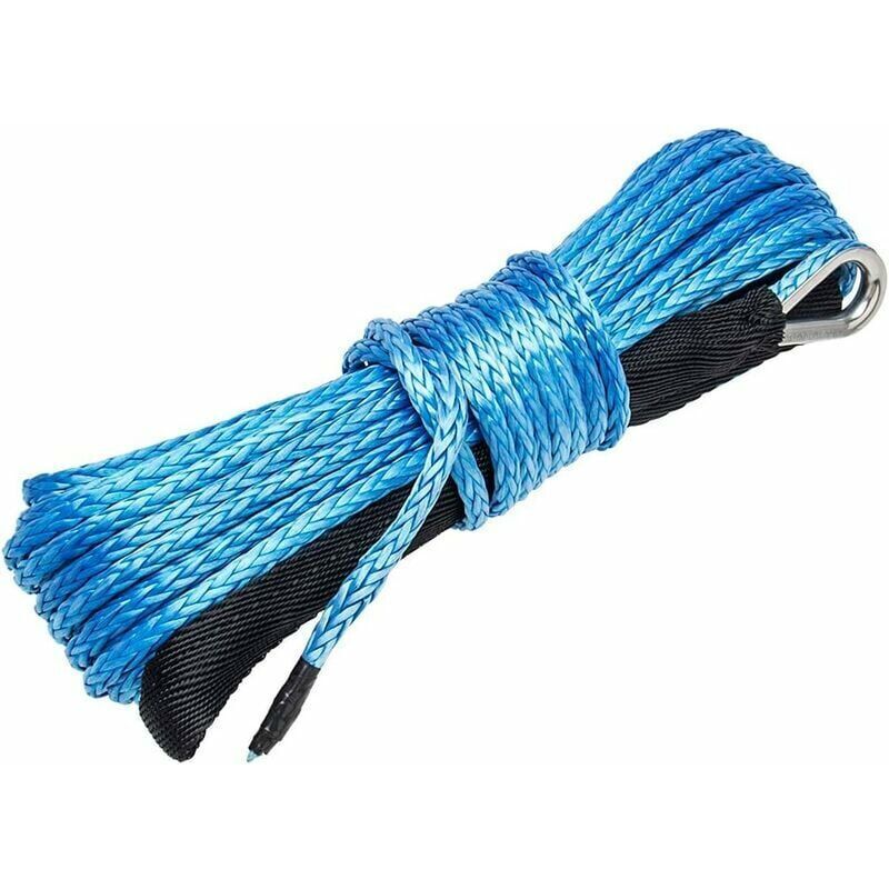 Corde De Treuil Synthétique 6mm X 15m, Résistance 3400kg, Anti-uv Et Abrasion, Pour Vtt Utv Quad