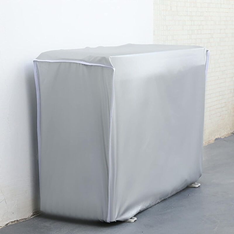Housse Clim Extérieur Étanche Argentée 94x40x73cm Protection Anti-poussière Neige Uv Résistante Tissu Imperméable