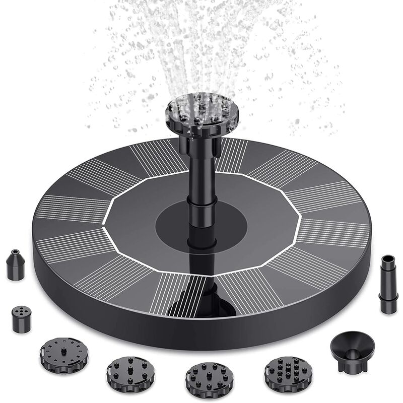 Pompe Solaire Flottante Pour Étang, 6 Buses, Jet D'Eau Jusqu'à 40cm, Débit Rapide, Écologique Et Durable, Sans Fil