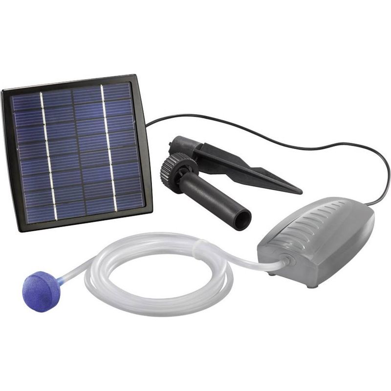 Aérateur Solaire Pour Bassin 120 L/h Pompe À Oxygène 1,5 W Avec Panneau Solaire Et Tuyau 2 M Étanche Ip65