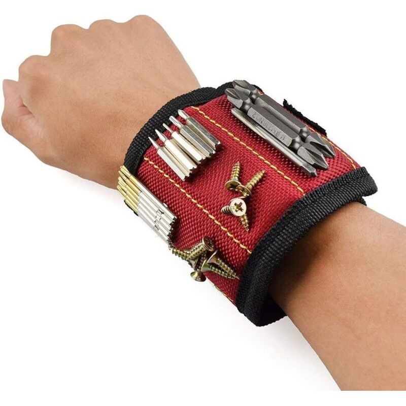 Bracelet Magnétique Avec 10 Aimants Puissants, Bandeau Pour Vis, Clous, Boulons Et Petits Outils De Bricolage