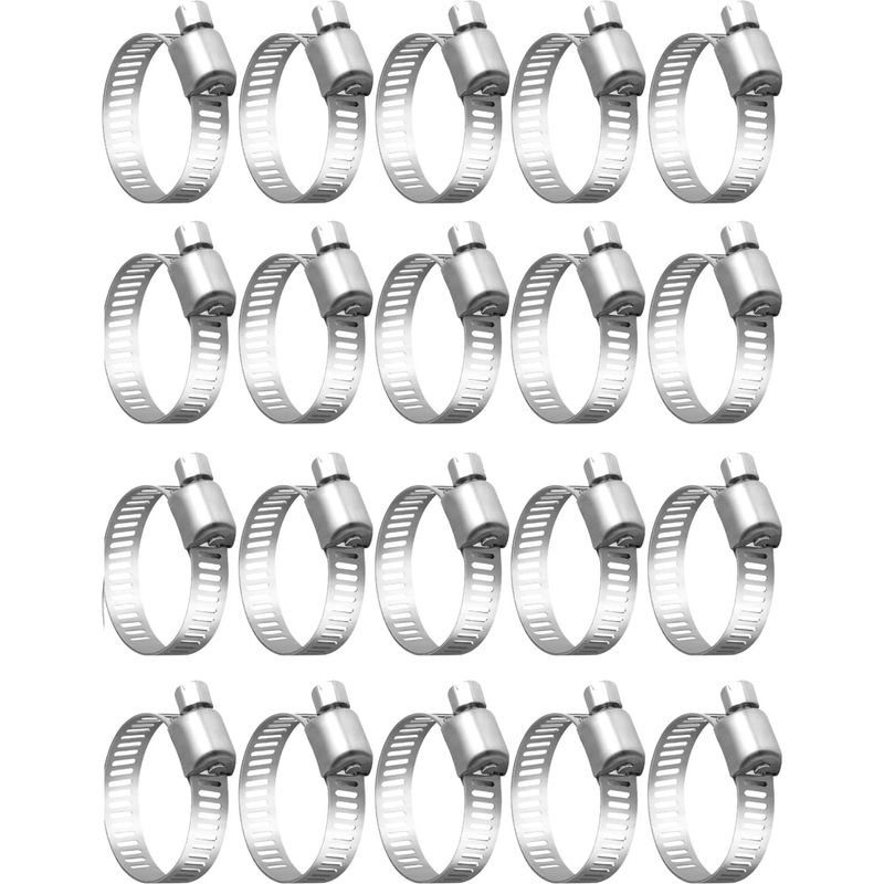 Lot De 20 Colliers De Serrage Inox 304 32-50mm Résistants Corrosion Pour Tuyaux Câbles Fixation Robuste