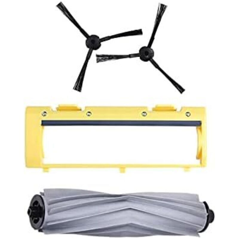 Kit Accessoires Robot Aspirateur : Rouleau Central, Couvercle Brosse Principale Et Brosse Latérale De Rechange