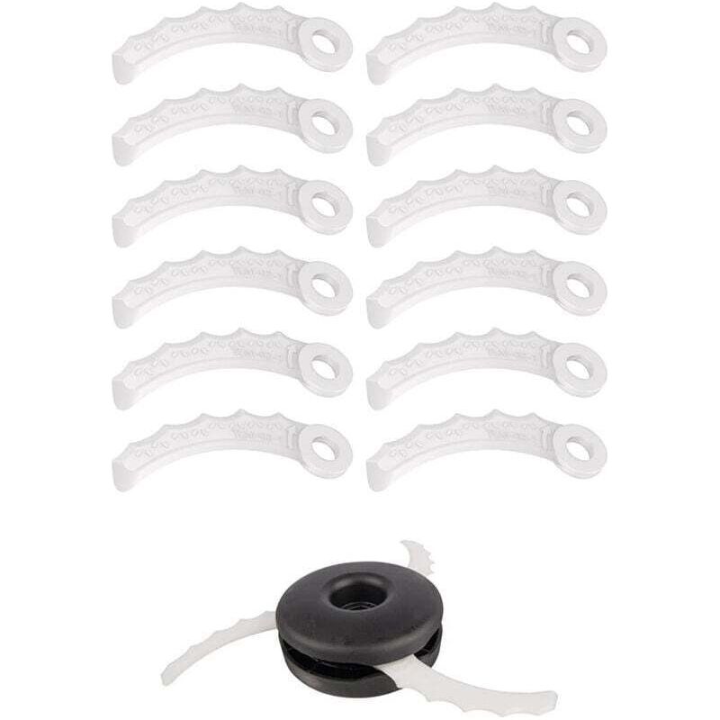 Lot De 12 Lames Plastique Débroussailleuse Universelle, Compatibles Têtes De Coupe Standard, Remplacement Durable Et Efficace