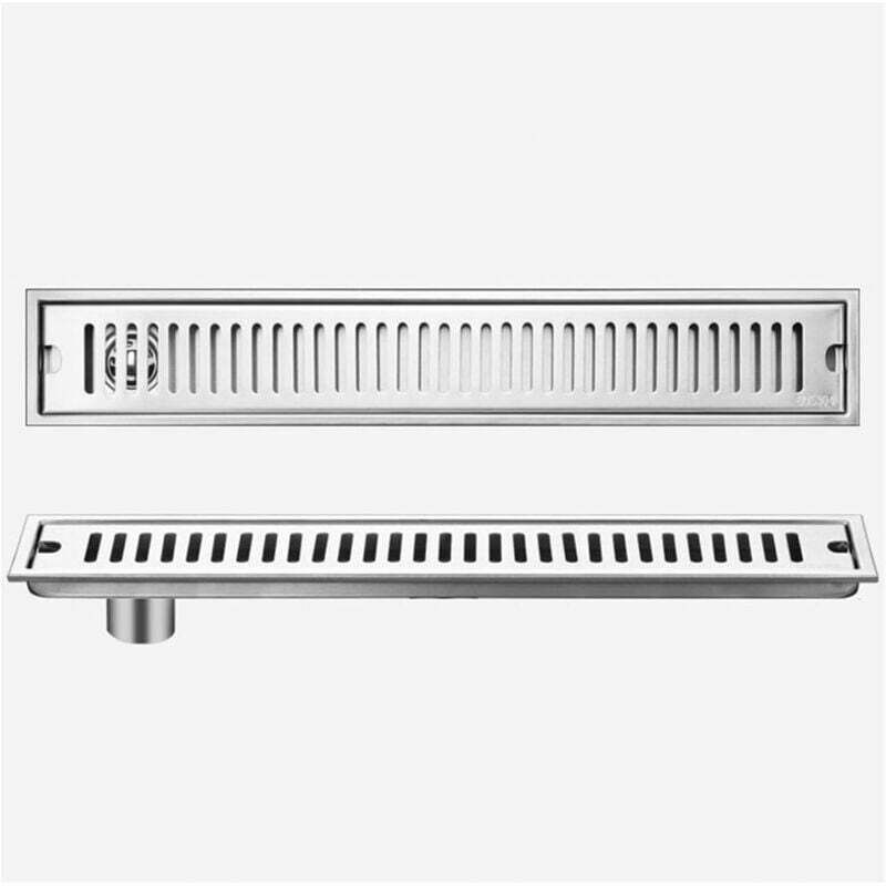 Caniveau De Douche Italienne En Acier Inoxydable 60 Cm Avec Filtre À Cheveux Et Siphon Linéaire Moderne Pour Salle De Bain