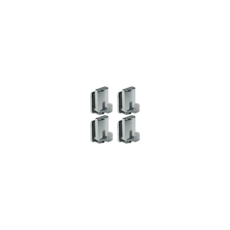 Lot De 4 Crochets Inférieurs Chromés Pour Porte De Douche Avec Roulettes Silencieuses Yq-1012