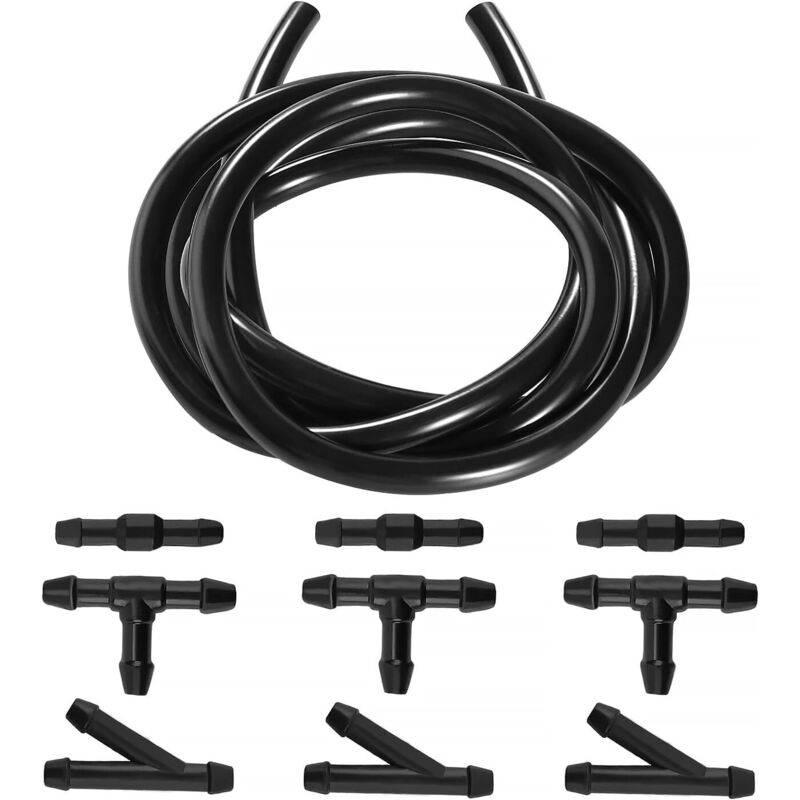 Kit Tuyau Lave-glace Universel 1m Avec 9 Raccords, Durite Étanche Pour Pompe Et Buses De Voiture