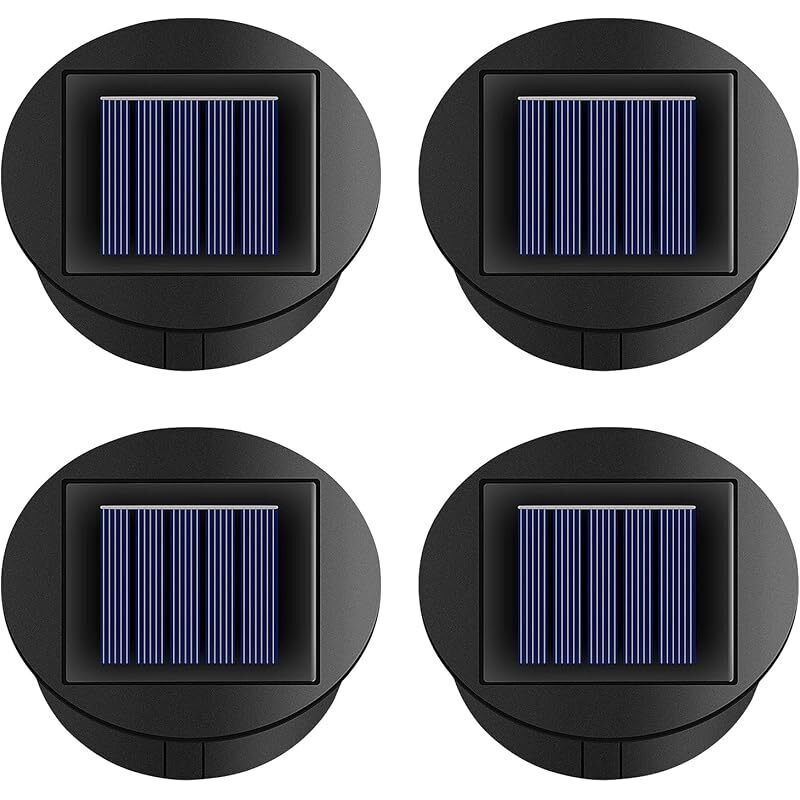 Lot De 4 Panneaux Solaires 8cm Avec Led Pour Lanternes De Jardin, Couvercle Décoratif Extérieur