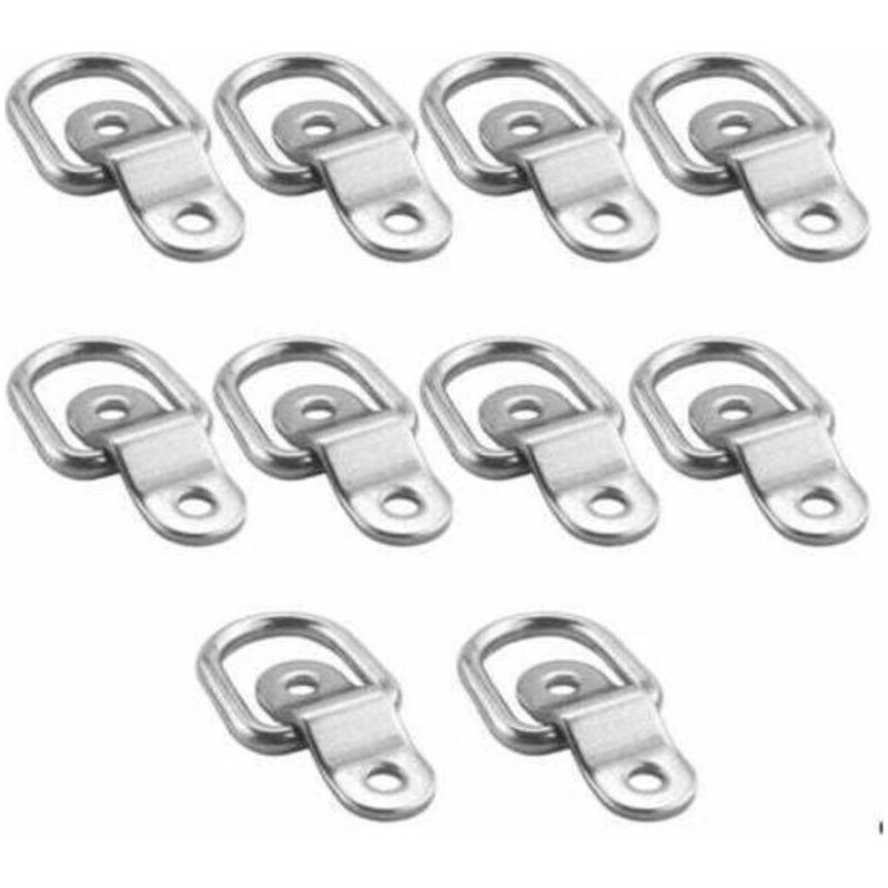 Lot De 10 Anneaux D'Arrimage En D Pour Remorque, Fixation Sol Robuste 580 Kg, Accessoire Sécurité Transport Et Camping