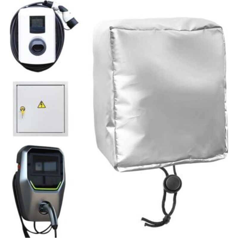 Housse Imperméable Borne Recharge Voiture Électrique, Tissu Oxford Résistant Uv Pluie Poussière, Protection Extérieure 40x32x20cm